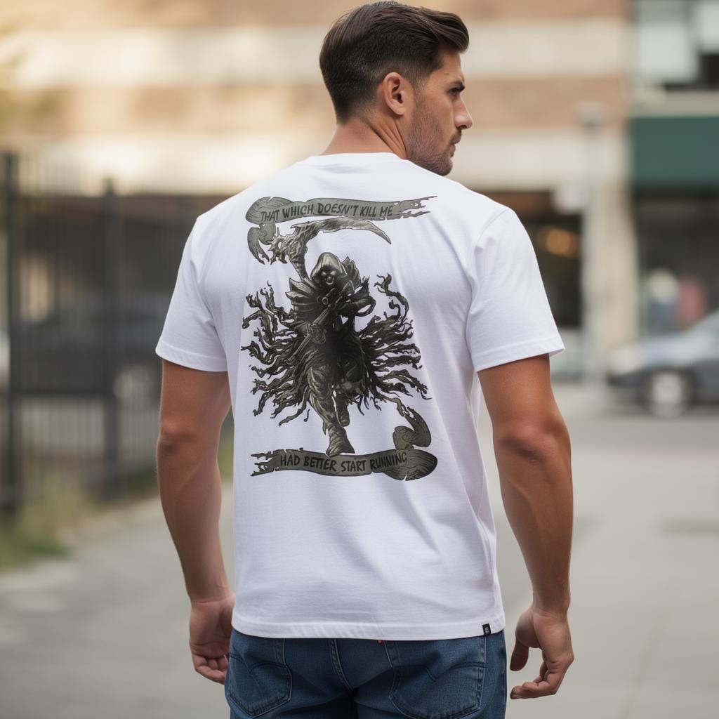 Fear The Reaper distressed graphic men's T-shirt - view 7 - Reborn XII
