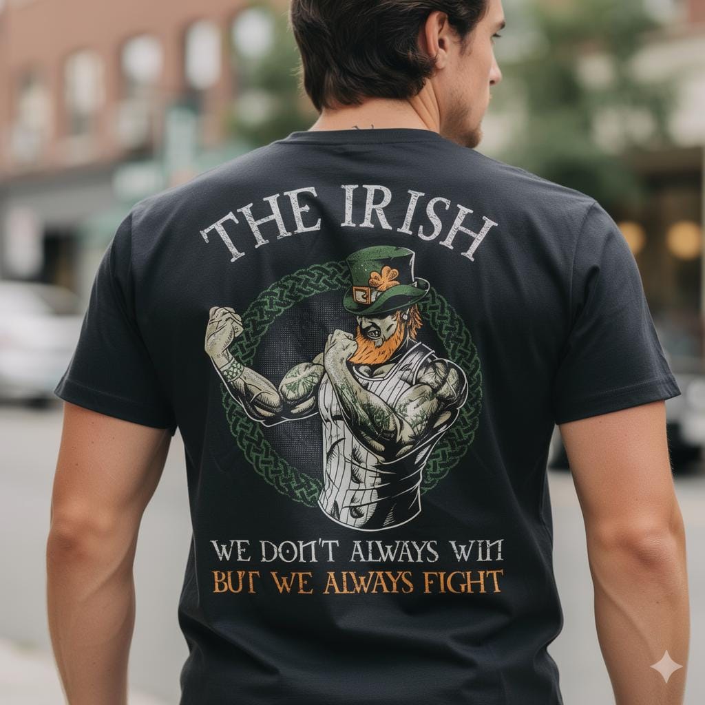 Fighting Irish distressed graphic men's T-shirt - view 7 - Reborn XII