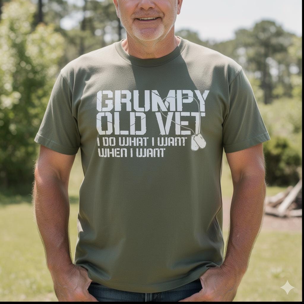 Grumpy Old Vets distressed graphic men's T-shirt - view 3 - Reborn XII