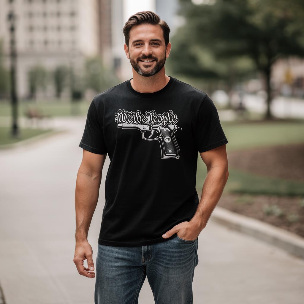 We The People Gun distressed graphic men's T-shirt - view 7 - Reborn XII
