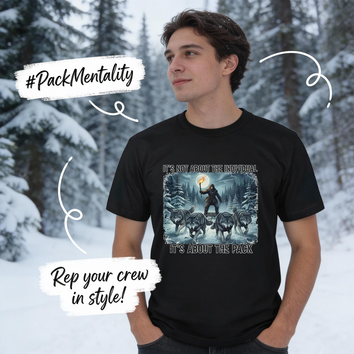 Wolf Pack distressed graphic men's T-shirt - view 5 - Reborn XII