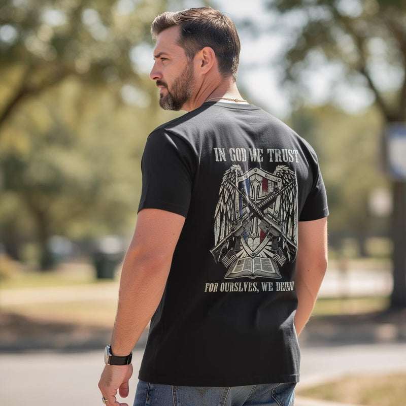 For Ourselves, We Defend distressed graphic men's T-shirt - view 5 - Reborn XII