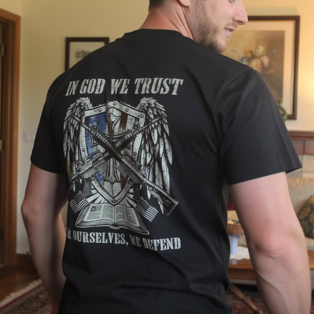 For Ourselves, We Defend distressed graphic men's T-shirt - view 5 - Reborn XII