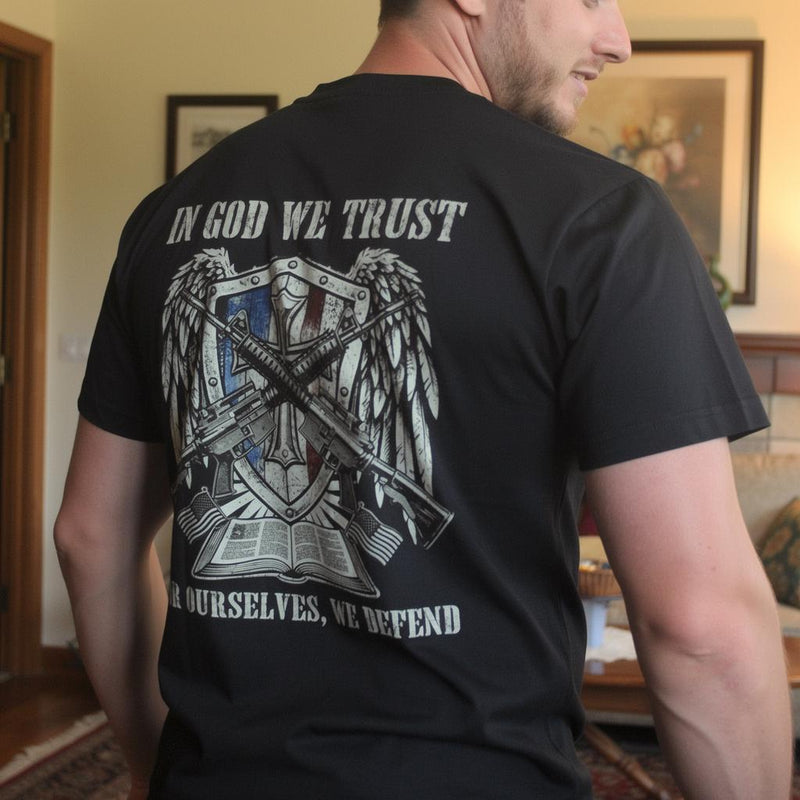 For Ourselves, We Defend distressed graphic men's T-shirt - view 4 - Reborn XII