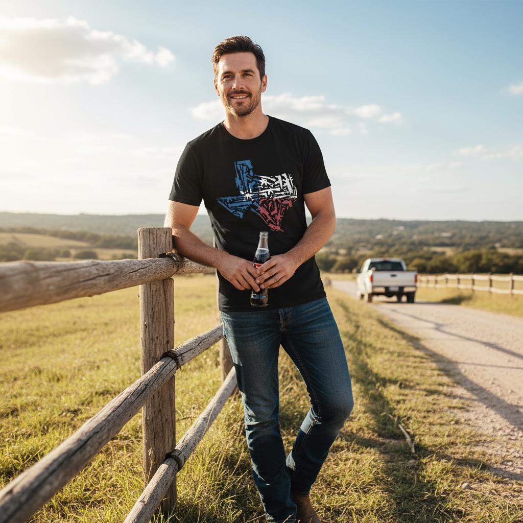 Texas Territory distressed graphic men's T-shirt - view 2 - Reborn XII
