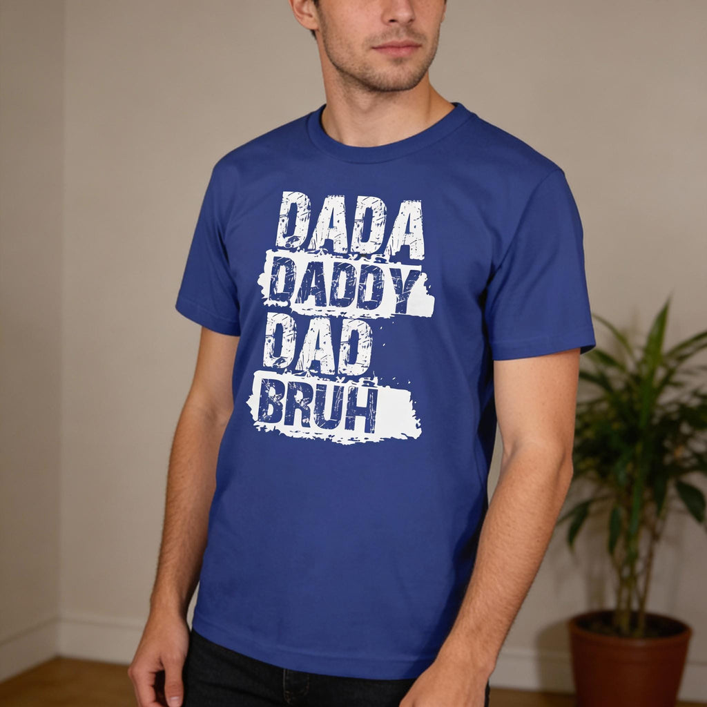 Dada, Daddy, Dad, Bruh distressed graphic men's T-shirt - view 3 - Reborn XII