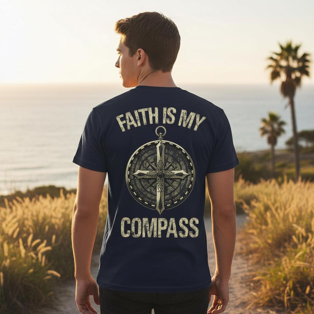 Faith Is My Compass distressed graphic men's T-shirt - view 5 - Reborn XII