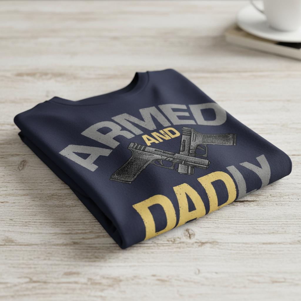 Armed And Dadly distressed graphic men's T-shirt - view 2 - Reborn XII