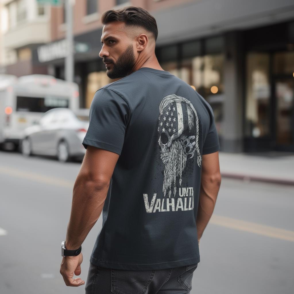 Until Valhalla distressed graphic men's T-shirt - view 8 - Reborn XII