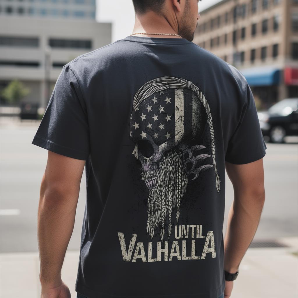 Until Valhalla distressed graphic men's T-shirt - view 7 - Reborn XII