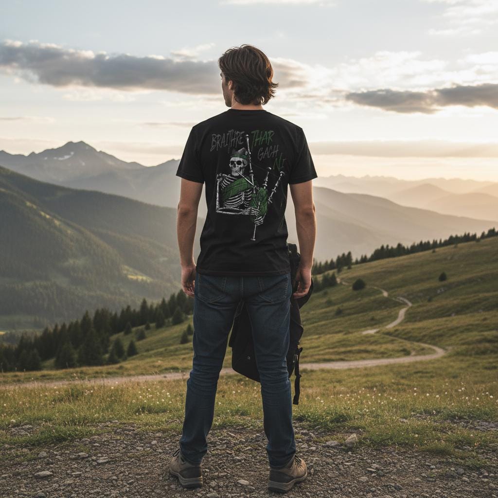 Braithre Thar Gach Ni distressed graphic men's T-shirt - view 5 - Reborn XII