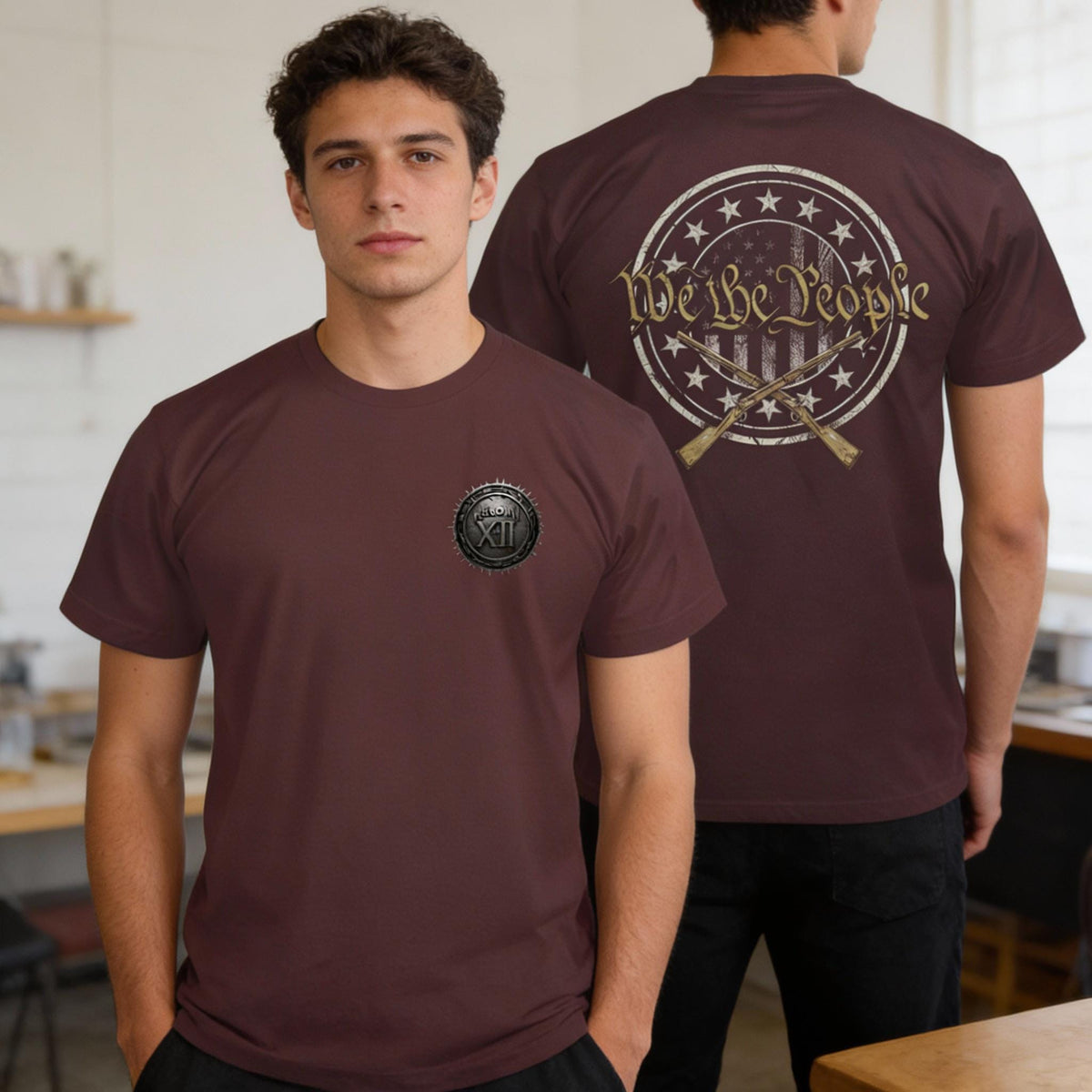 Circle Of Patriots distressed graphic men's T-shirt - view 3 - Reborn XII