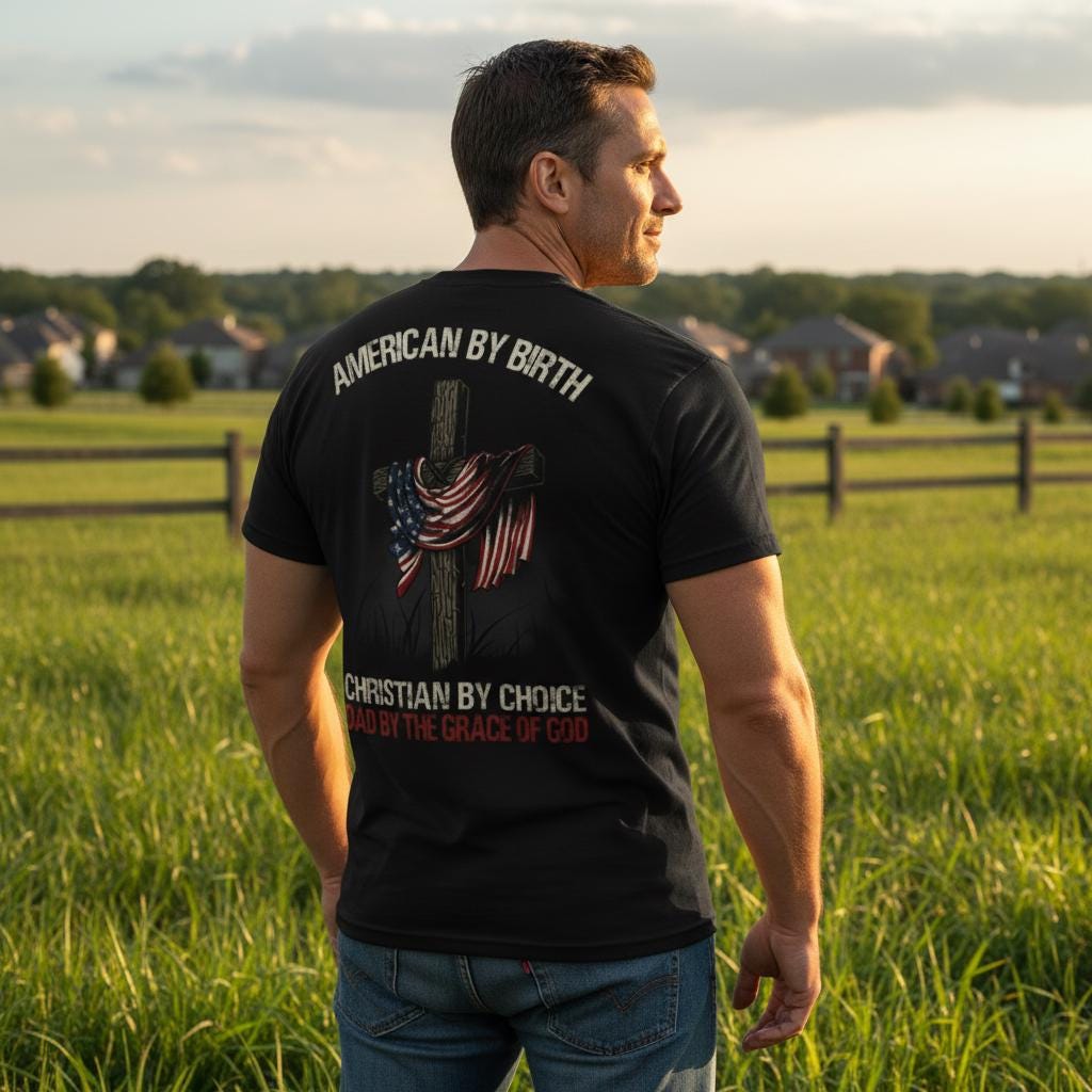 Dad By The Grace Of God distressed graphic men's T-shirt - view 5 - Reborn XII