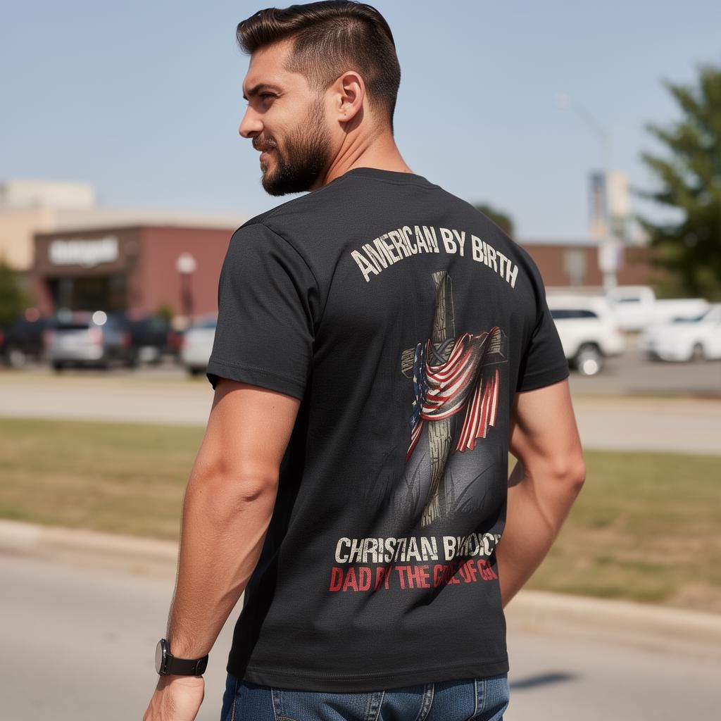 Dad By The Grace Of God distressed graphic men's T-shirt - view 3 - Reborn XII