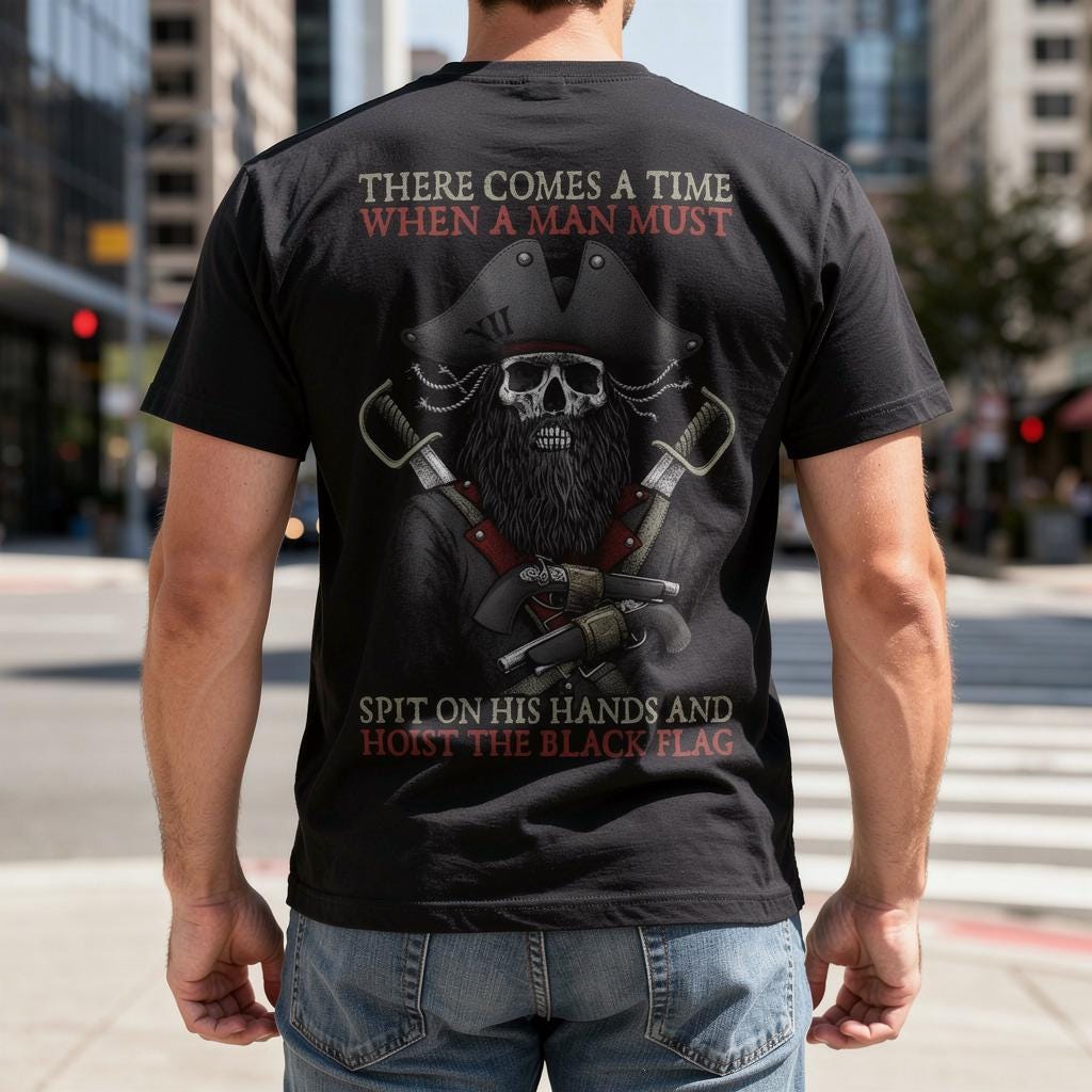Hoist The Black Flag distressed graphic men's T-shirt - view 5 - Reborn XII