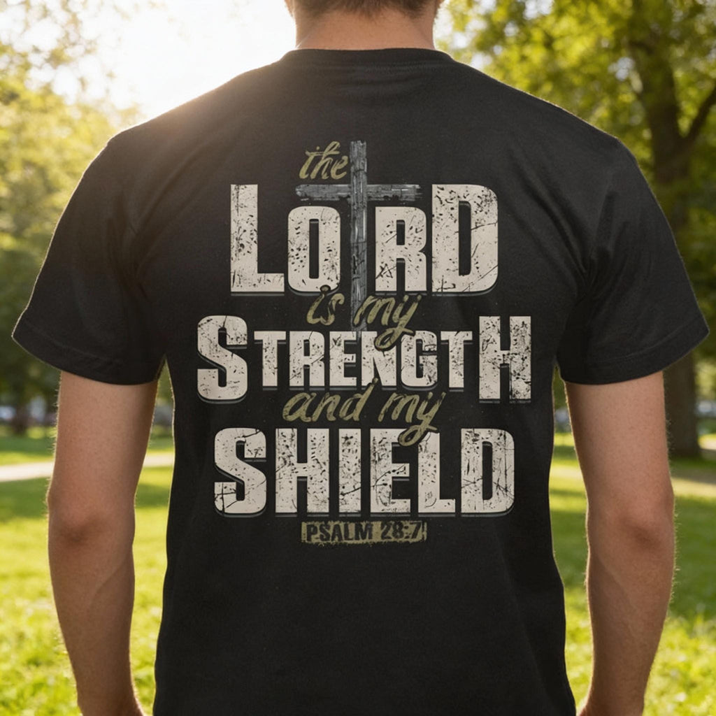 Lord Is My Strength distressed graphic men's T-shirt - view 5 - Reborn XII