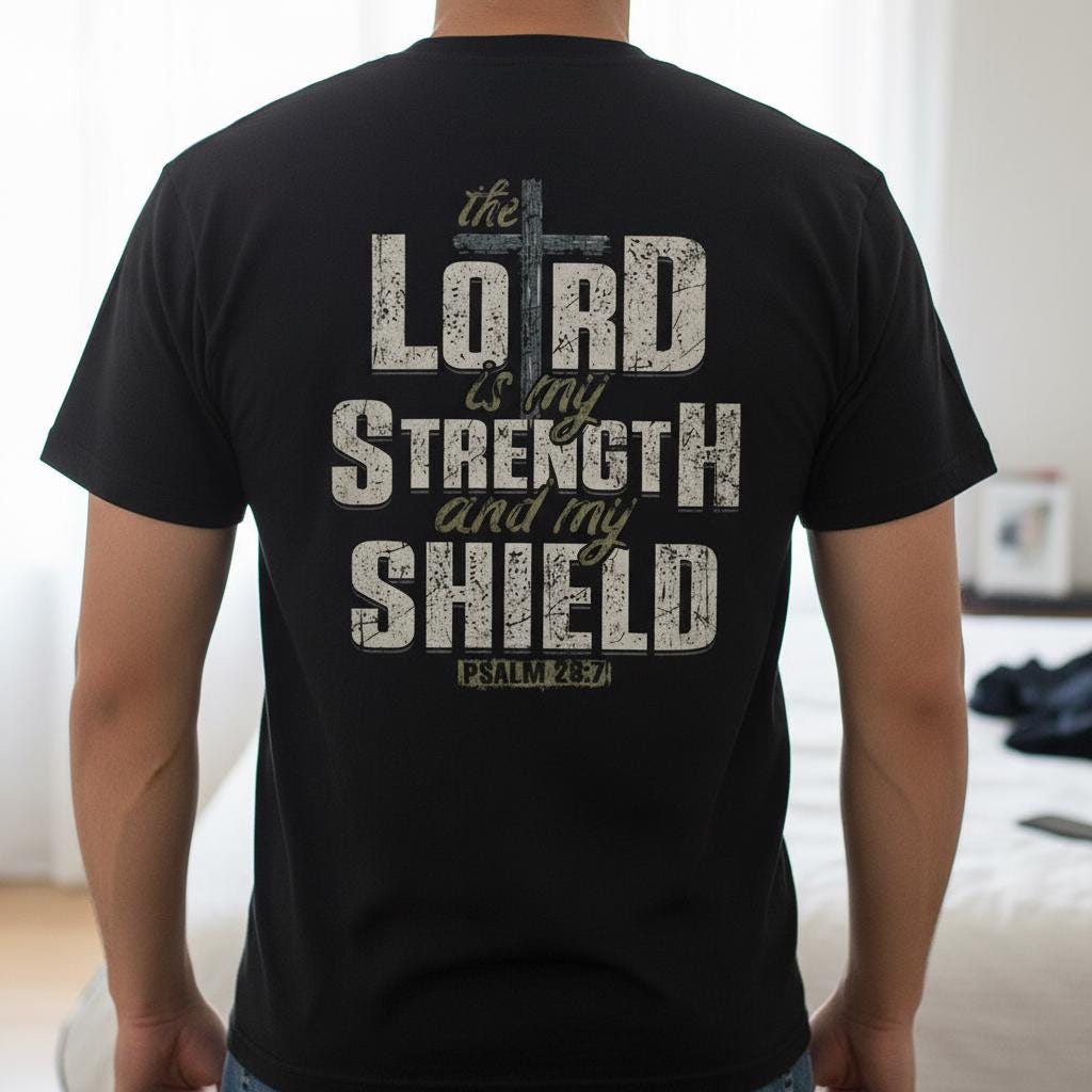 Lord Is My Strength distressed graphic men's T-shirt - view 4 - Reborn XII