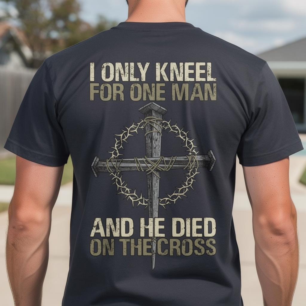 Only Kneel For One distressed graphic men's T-shirt - view 9 - Reborn XII