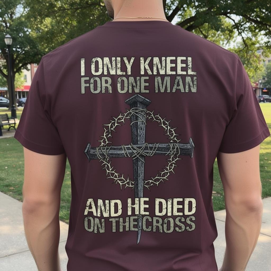 Only Kneel For One distressed graphic men's T-shirt - view 10 - Reborn XII