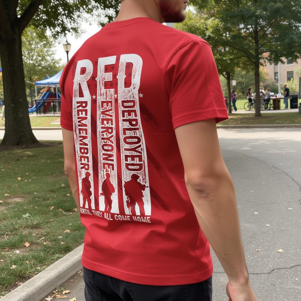 Remember Everyone Deployed distressed graphic men's T-shirt - view 7 - Reborn XII