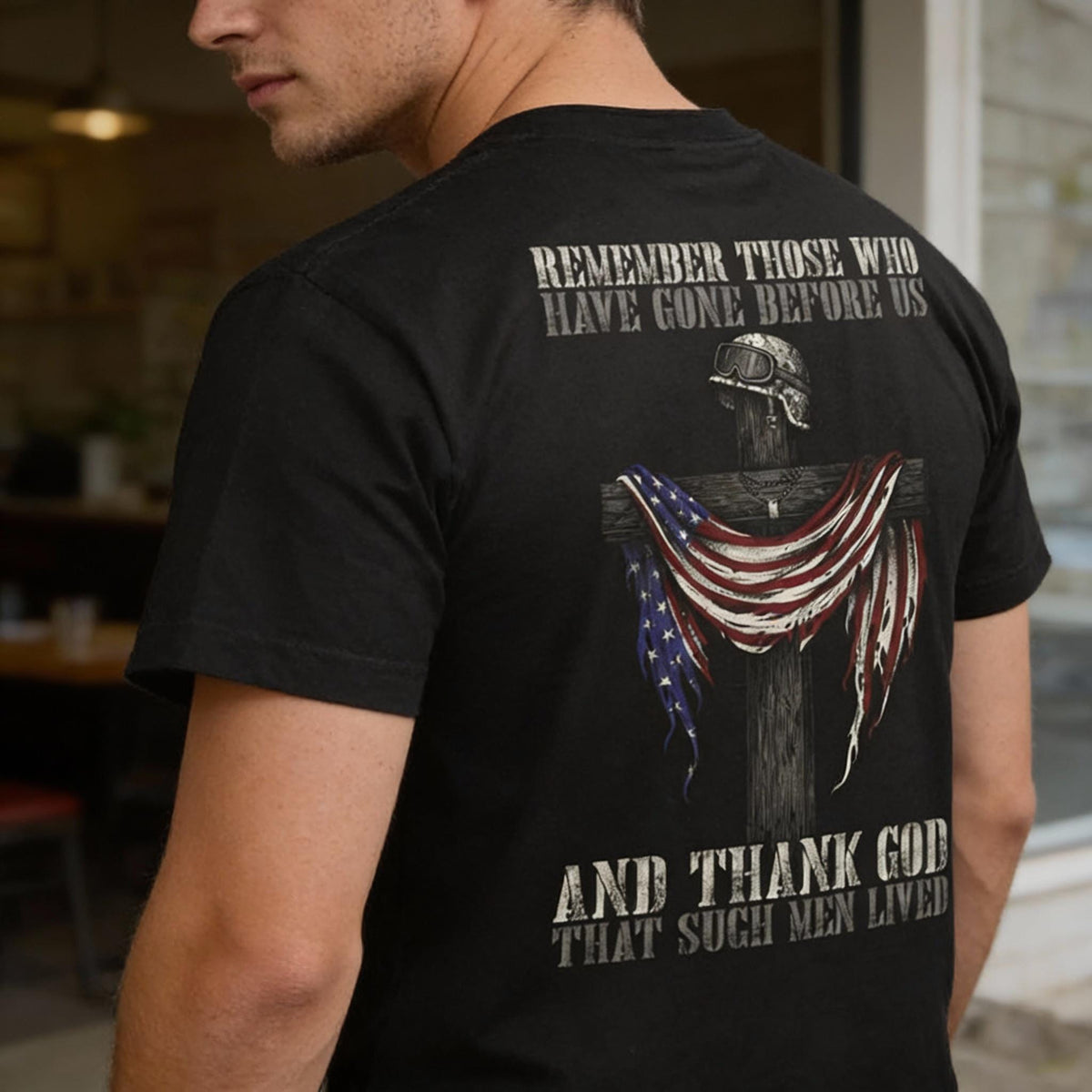 Remember Those Before Us distressed graphic men's T-shirt - view 5 - Reborn XII