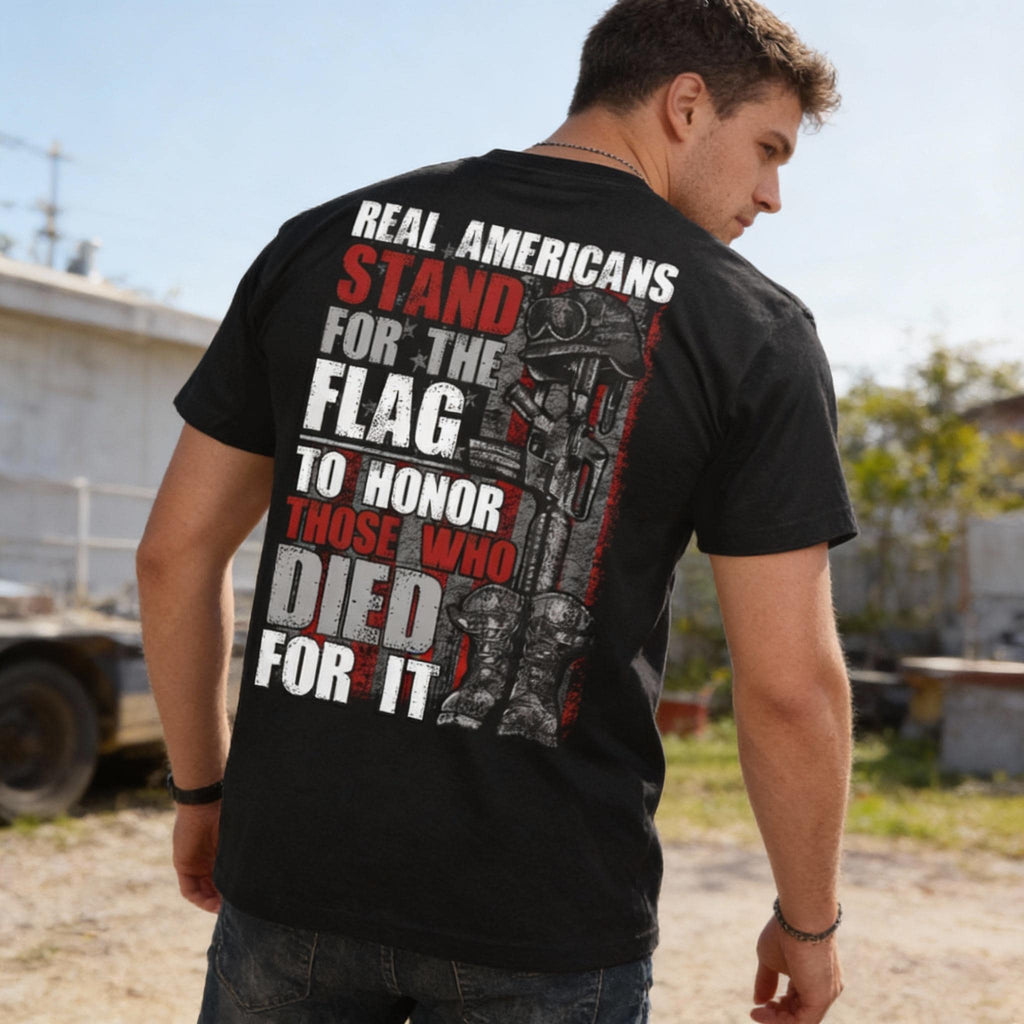 Stand For The Flag distressed graphic men's T-shirt - view 4 - Reborn XII