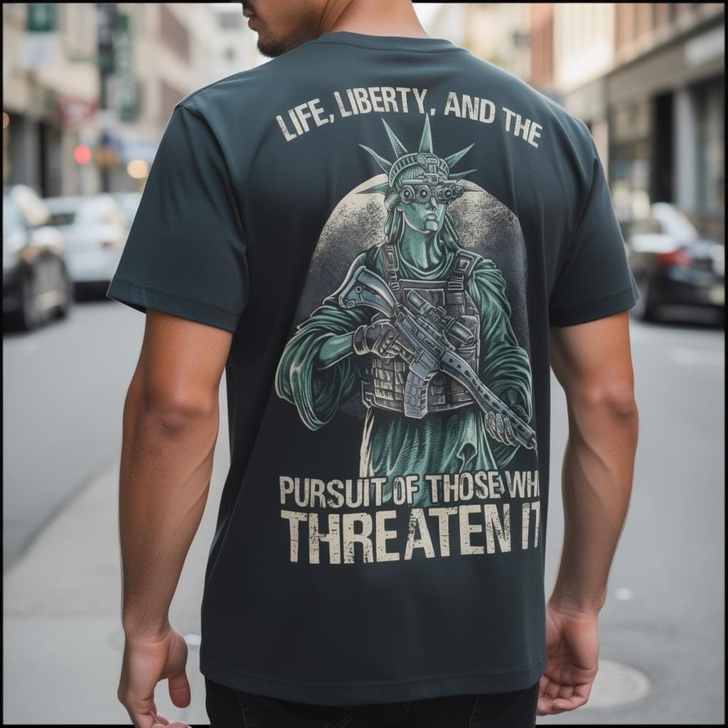 Tactical Liberty distressed graphic men's T-shirt - view 4 - Reborn XII