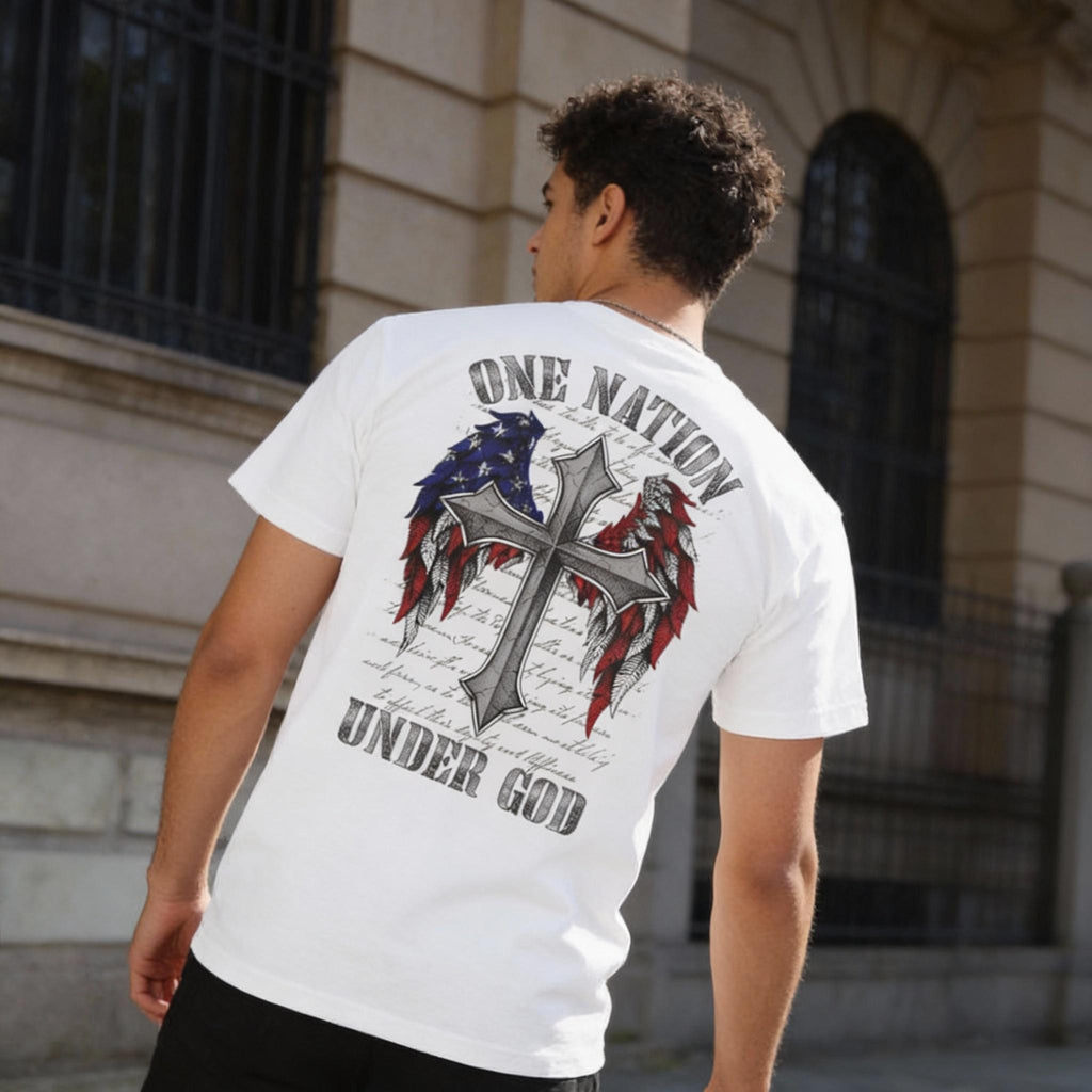 One Nation Under God distressed graphic men's T-shirt - view 7 - Reborn XII