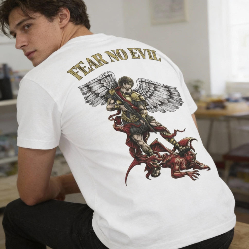 Fear No Evil distressed graphic men's T-shirt - view 6 - Reborn XII