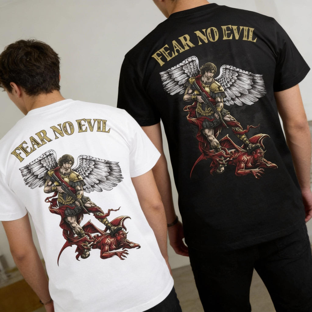 Fear No Evil distressed graphic men's T-shirt - view 9 - Reborn XII