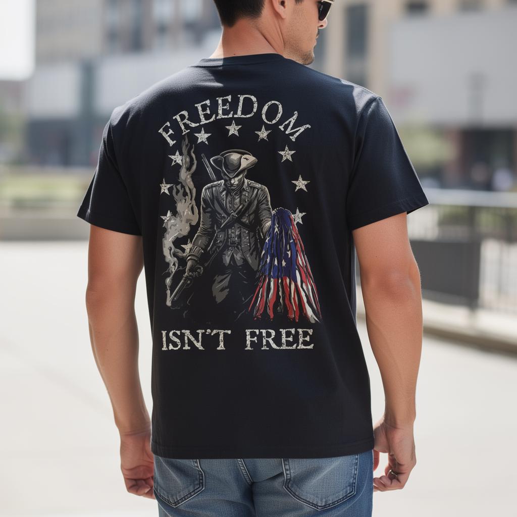 Freedom Isn't Free distressed graphic men's T-shirt - view 3 - Reborn XII