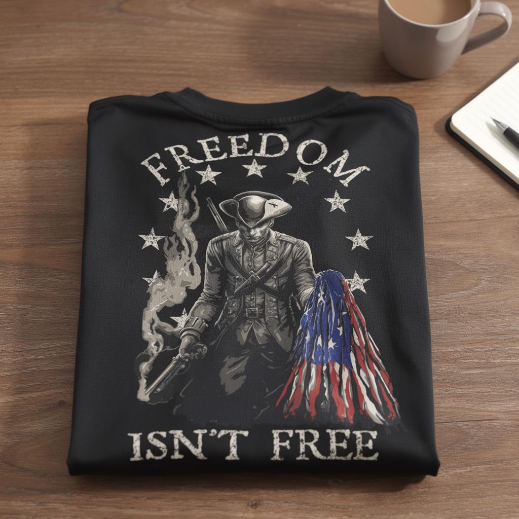 Freedom Isn't Free distressed graphic men's T-shirt - view 5 - Reborn XII