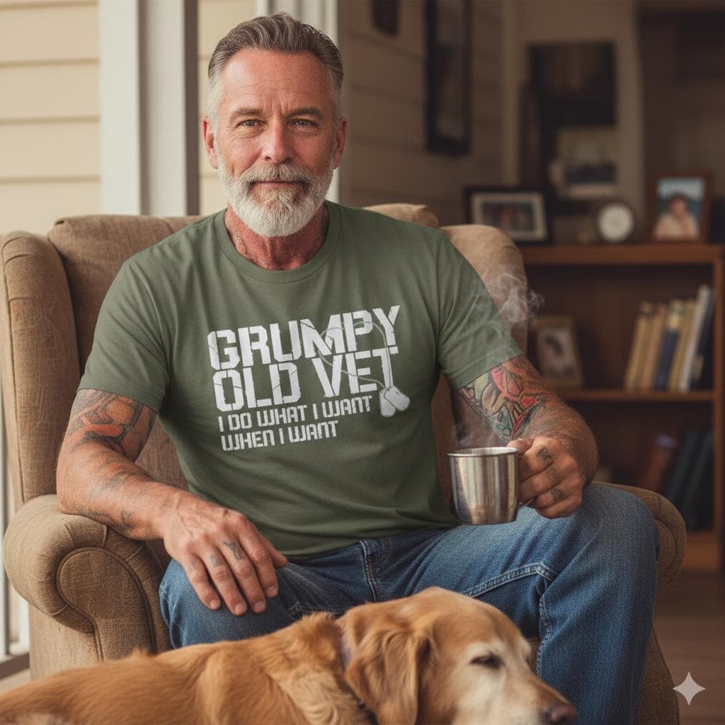Grumpy Old Vets distressed graphic men's T-shirt - view 2 - Reborn XII
