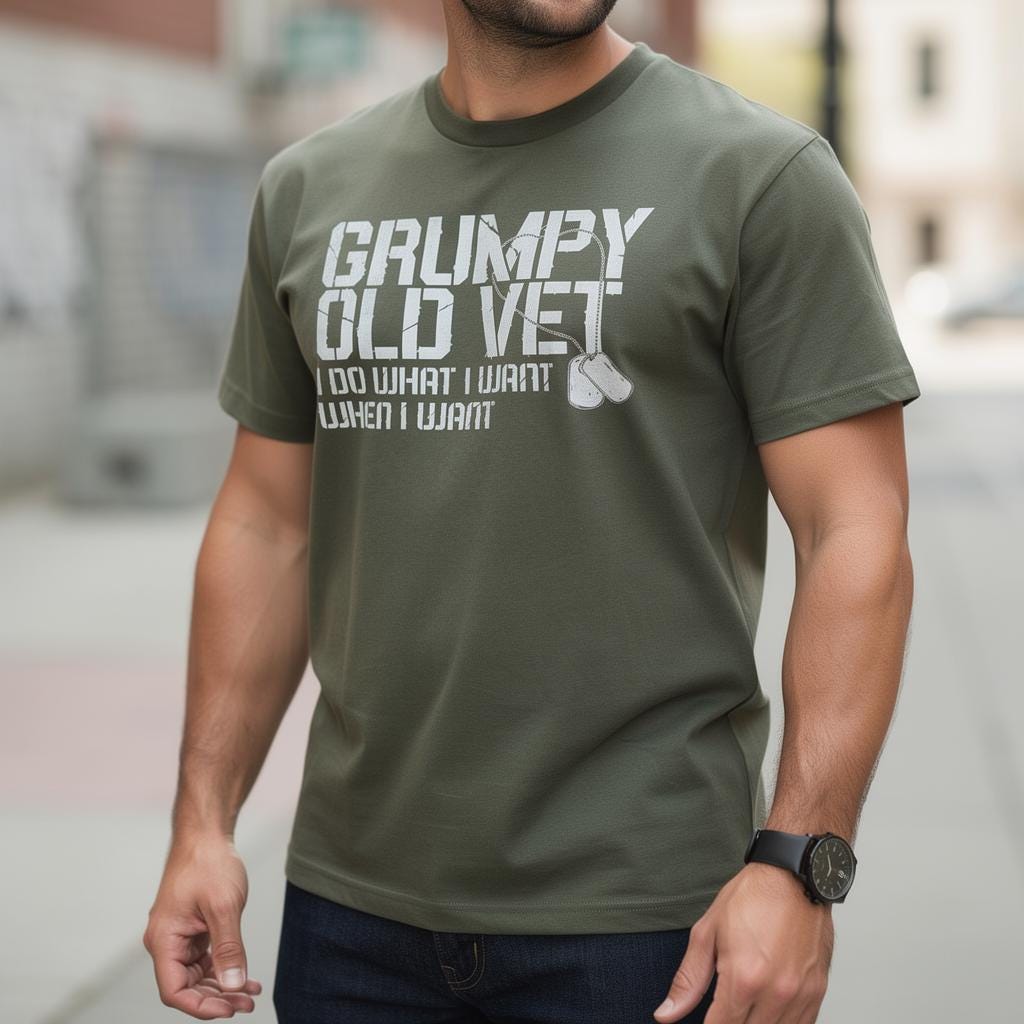 Grumpy Old Vets distressed graphic men's T-shirt - view 4 - Reborn XII
