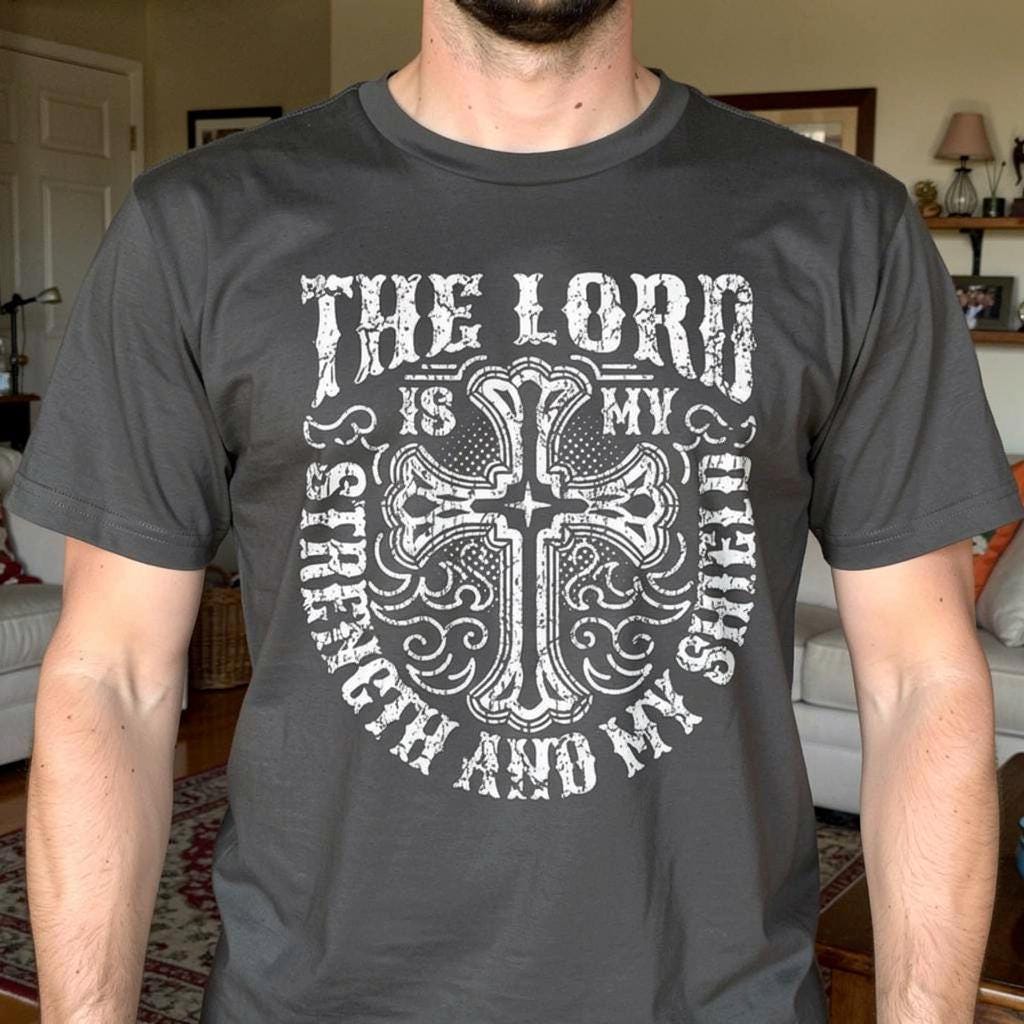 The Lord Is My Shield distressed graphic men's T-shirt - view 4 - Reborn XII