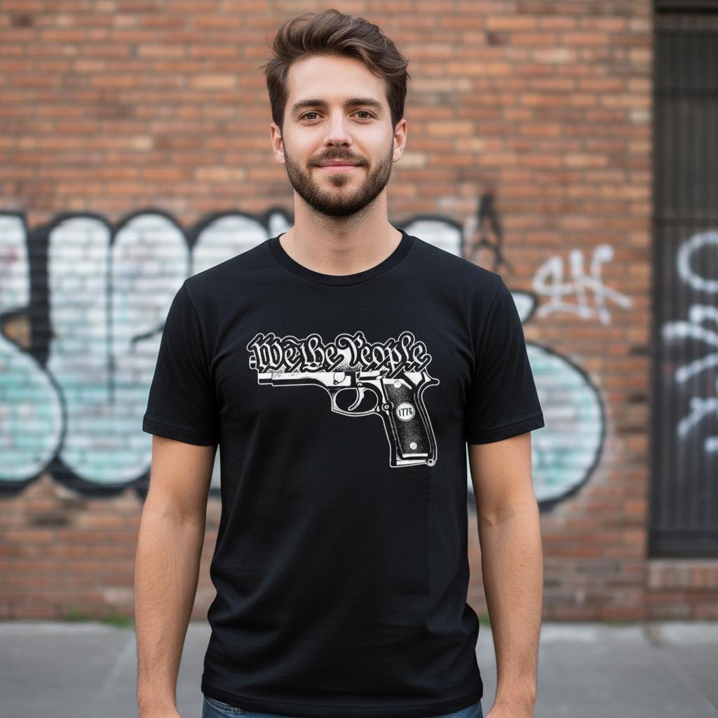 We The People Gun distressed graphic men's T-shirt - view 2 - Reborn XII