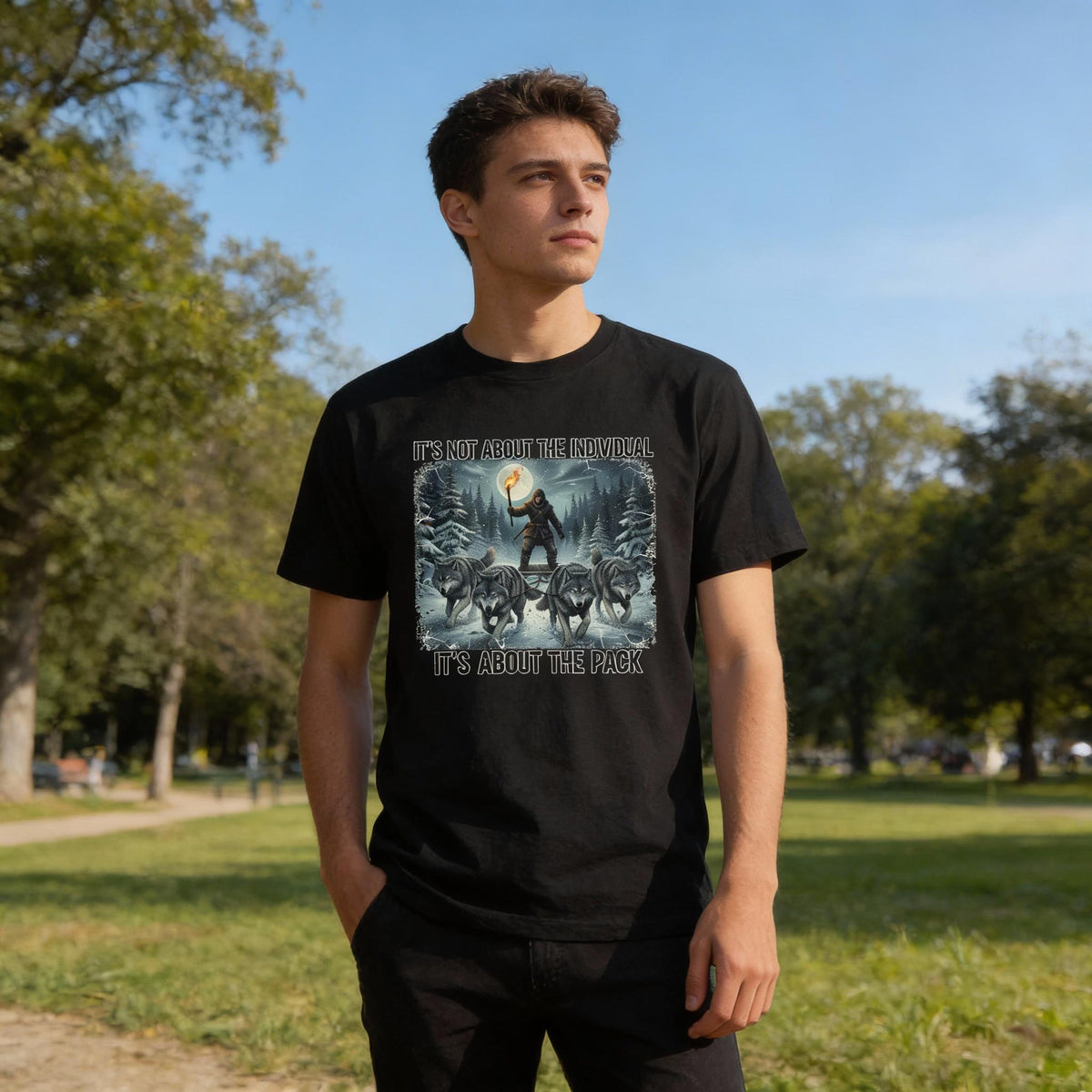 Wolf Pack distressed graphic men's T-shirt - view 3 - Reborn XII
