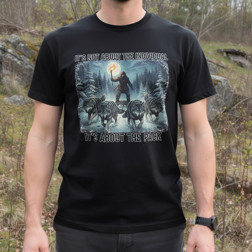 Wolf Pack distressed graphic men's T-shirt - view 4 - Reborn XII