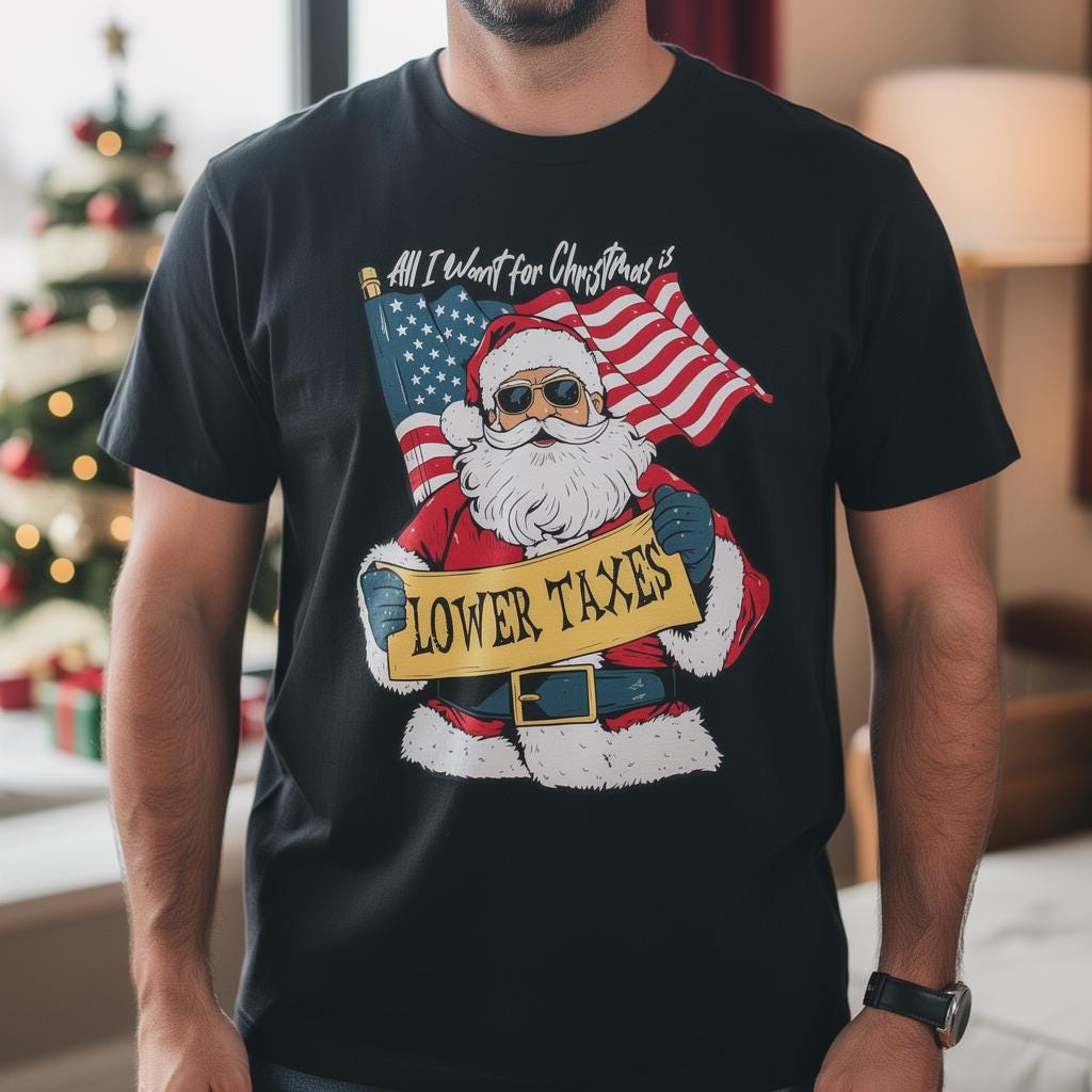 Lower taxes distressed graphic men's T-shirt - view 3 - Reborn XII