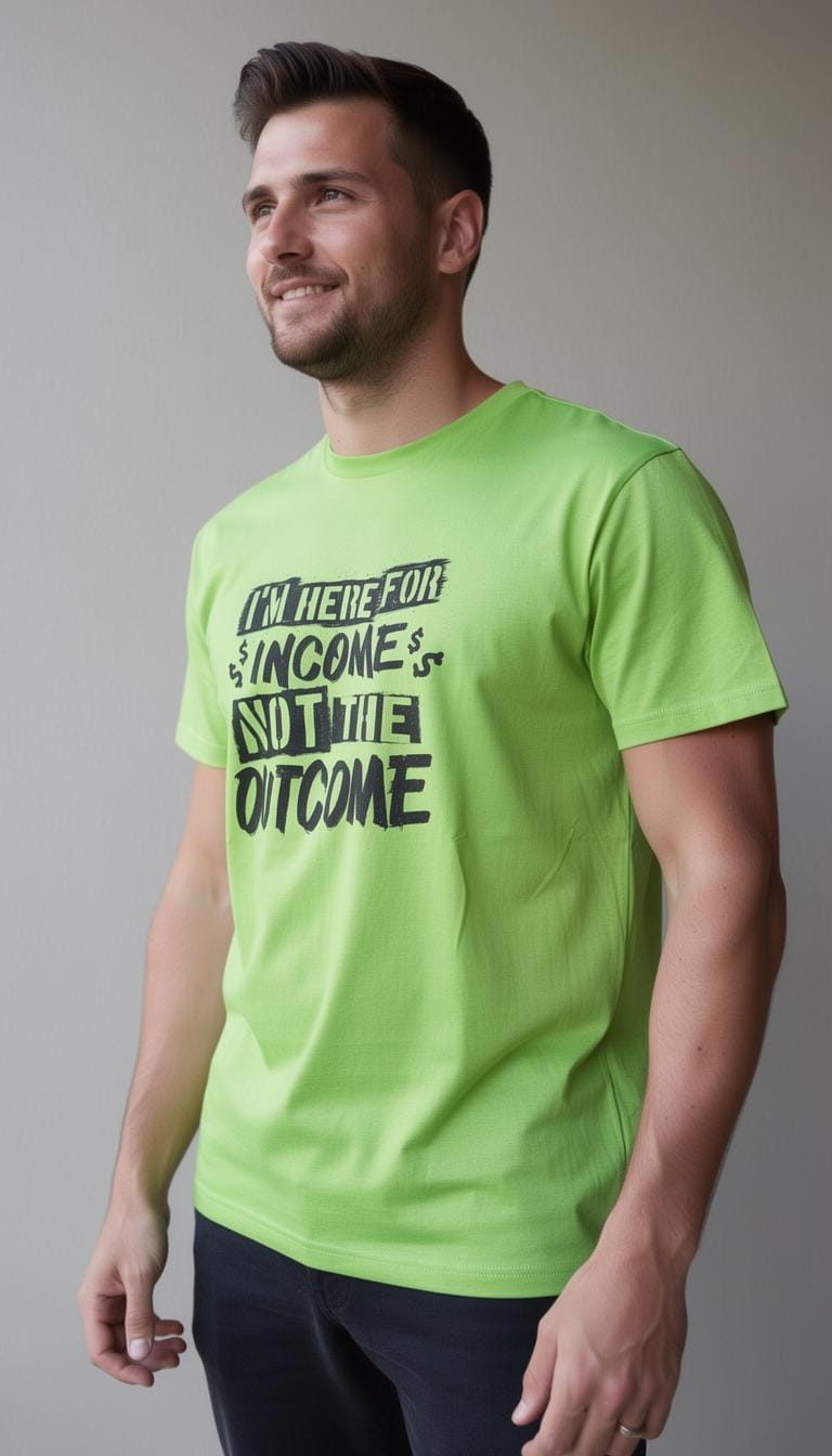 Income Vs Outcome distressed graphic hi-vis safety T-shirt - view 3 - Reborn XII