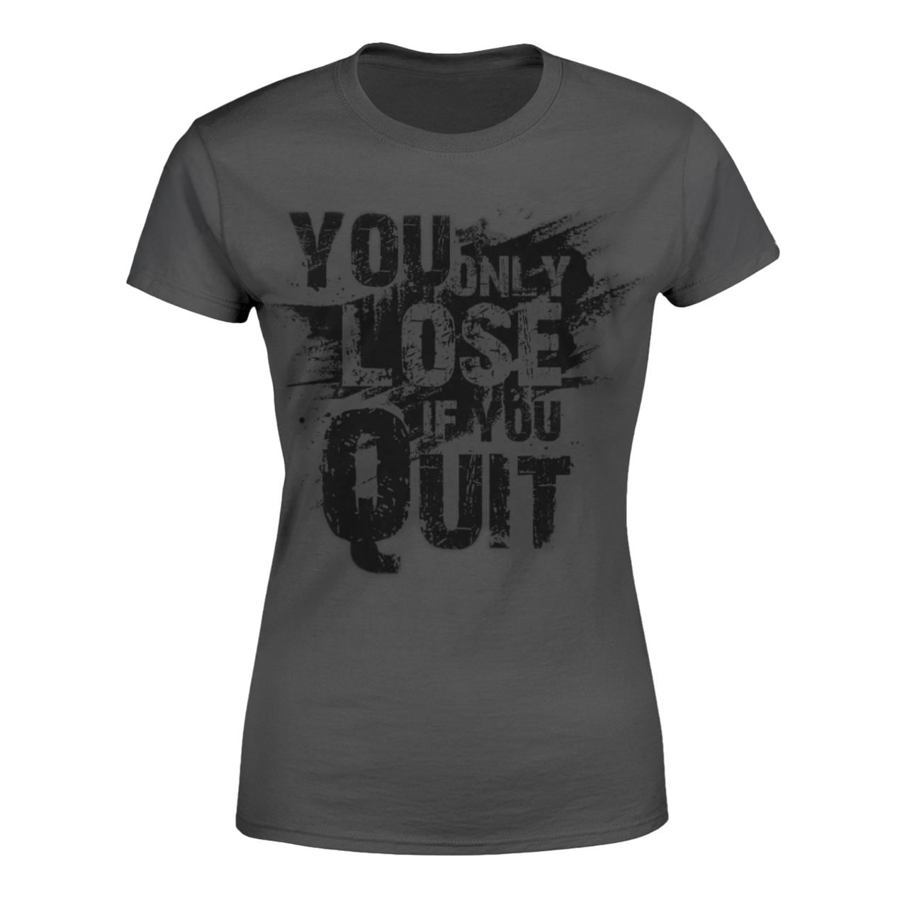 You Only Lose If You Quit distressed graphic women's T-shirt - view 3 - Reborn XII