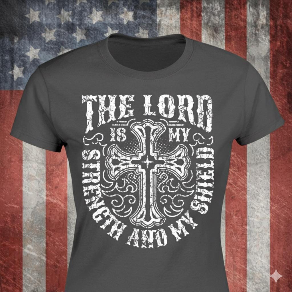 The Lord Is My Shield distressed graphic women's T-shirt - view 2 - Reborn XII