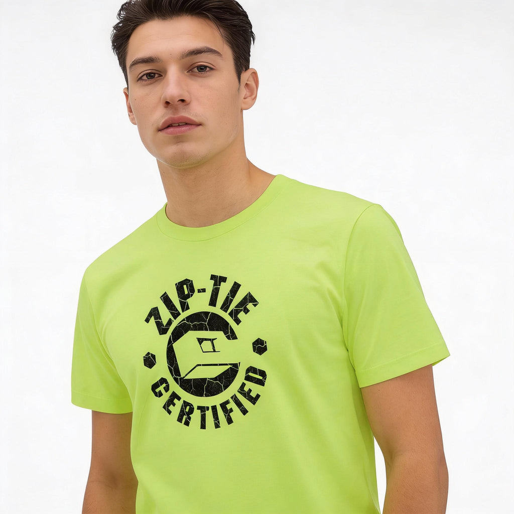 Zip Tie Certified distressed graphic hi-vis safety T-shirt - view 3 - Reborn XII