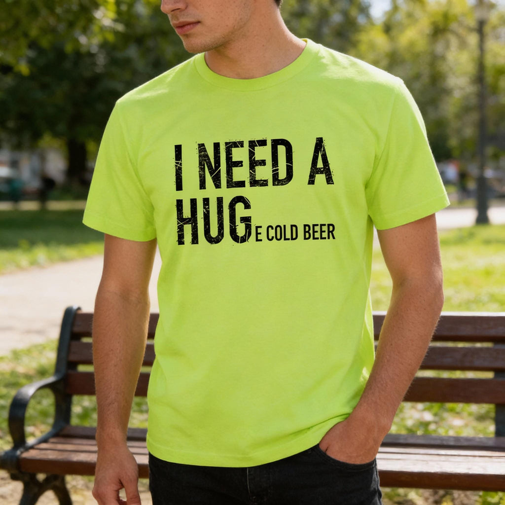 Cold Beer distressed graphic hi-vis safety T-shirt - view 3 - Reborn XII
