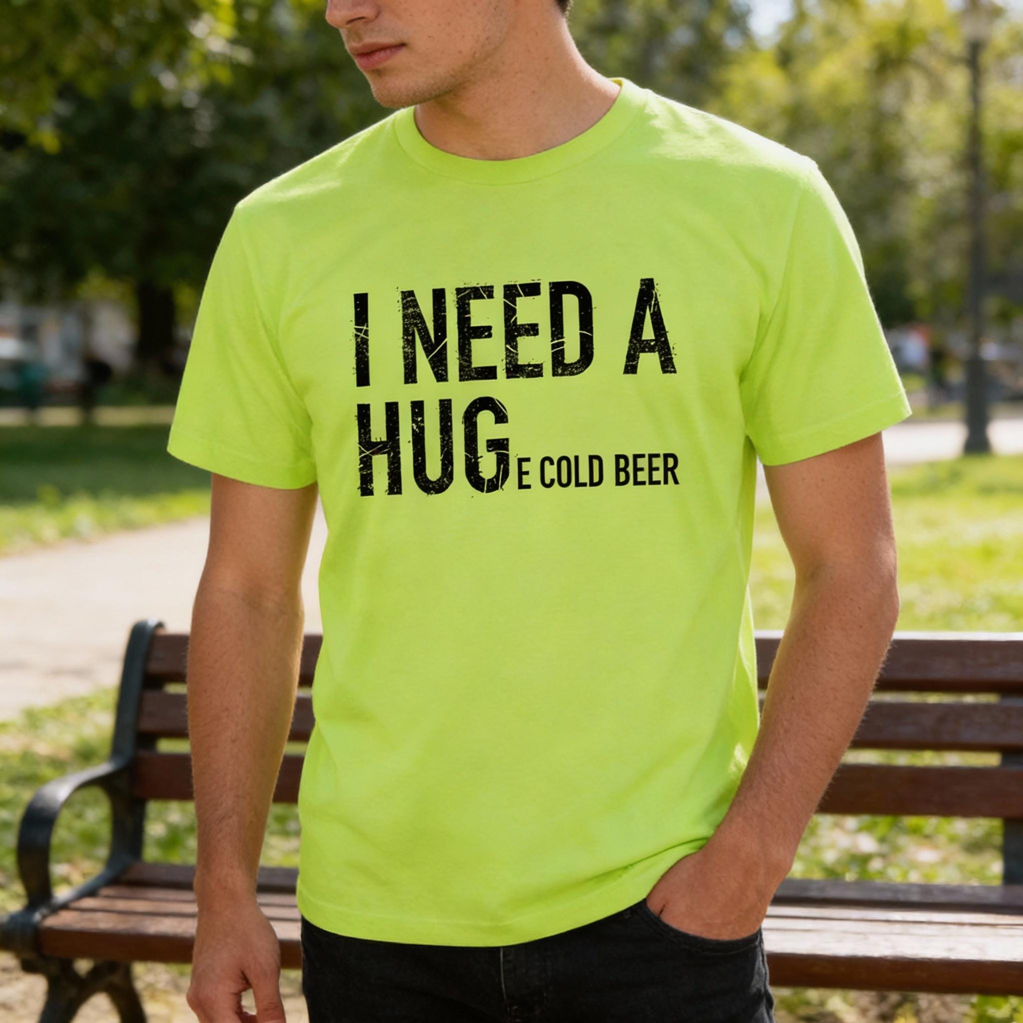 Cold Beer distressed graphic hi-vis safety T-shirt - view 3 - Reborn XII