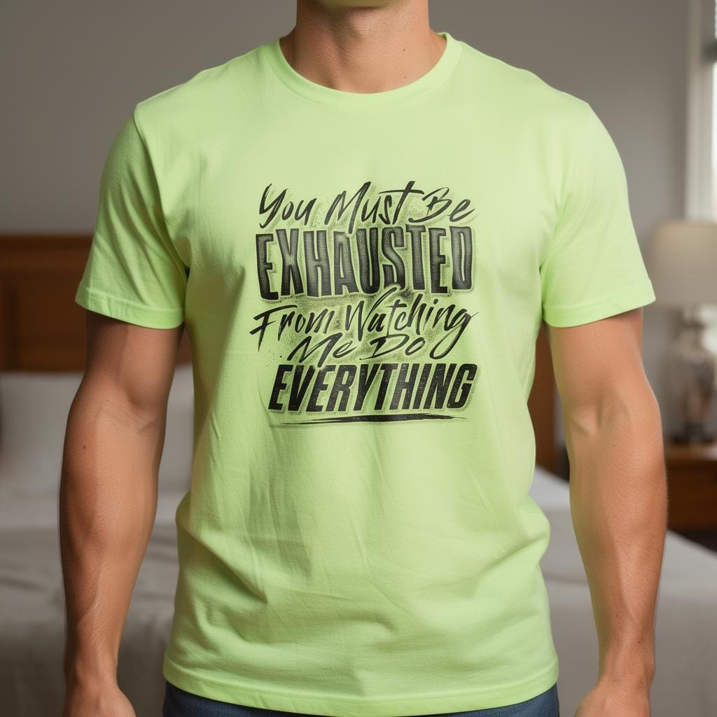 Exhausted From Watching distressed graphic hi-vis safety T-shirt - view 4 - Reborn XII