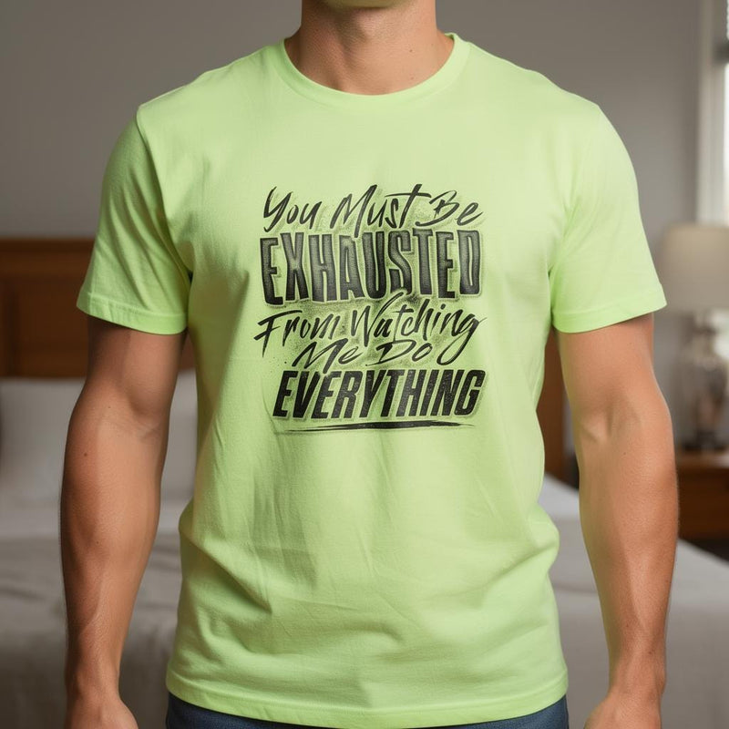 Exhausted From Watching distressed graphic hi-vis T-shirt - view 5 - Reborn XII