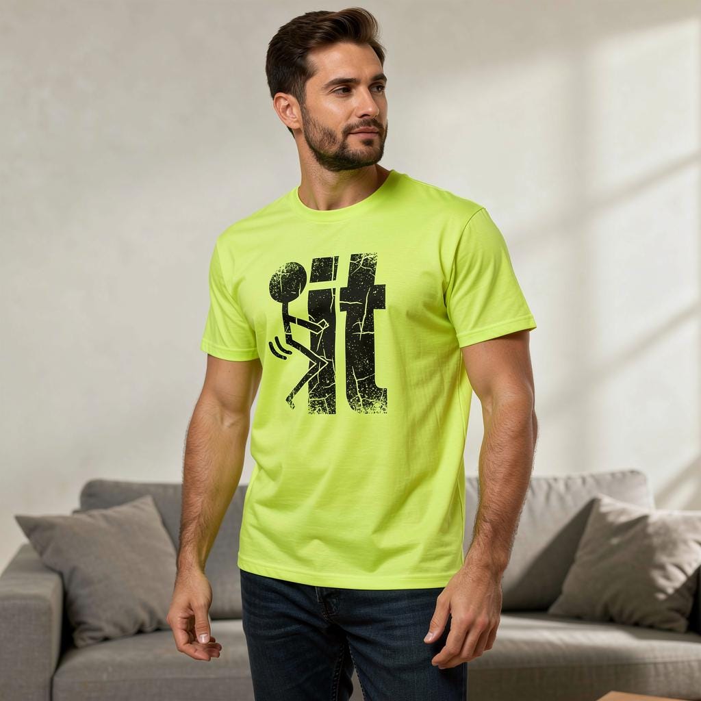 F It distressed graphic hi-vis safety T-shirt - view 2 - Reborn XII
