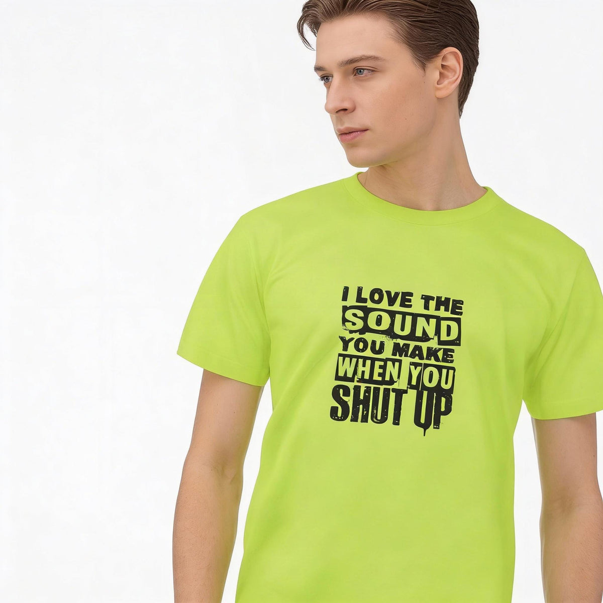 I Love The Sound distressed graphic hi-vis safety T-shirt - view 4 - Reborn XII