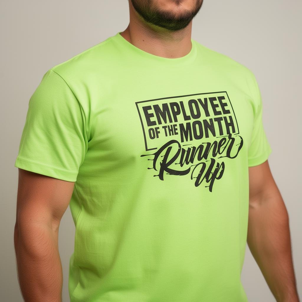 Employee Of The Month distressed graphic hi-vis safety T-shirt - view 4 - Reborn XII